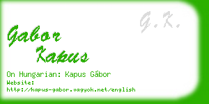 gabor kapus business card